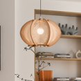 thumbnail image 6 of UEEYAC Wabi Sabi Scandinavian Wooden Pendant Lights Mid Century Rope Chandelier, 6 of 16