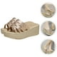 thumbnail image 3 of 1 par de sandalias de plataforma para mujer, elegantes, con purpurina y cuña., 3 of 6