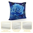 thumbnail image 4 of GOSMITH Rose Flowers Throw Pillow Covers  Soft Rose Floral Flower Pillow Cases Cushion Covers Decor Garden Flower Decorative Throw Pillowcases Romantic Blue Black Cushion Cases Bedroom, 4 of 5