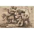 thumbnail image 3 of Nicolas Poussin 18x13 Black Modern Framed Museum Art Print Titled - Bacchanal (ca. 1635-36), 3 of 5