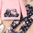 thumbnail image 4 of Toddler Baby Girl Set Long Sleeve Tops Sweatpants Cute Warm Outfits Cotton Clothing Sets Fall 6-12 Months 12-24 Months 2t 3t 4t 5t 6t 7t 8t 9t Children Pink 4-5 Years, 4 of 4