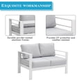 thumbnail image 2 of Superjoe Outdoor 2-Seat Patio Aluminum Loveseat Sofa Couch Furniture with Light Grey Cushions, White, 2 of 10