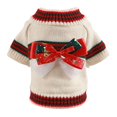 thumbnail image 1 of Ropa para perros Mano de obra fina Pajarita Suave Cómodo Ligero Mantener caliente Poliéster Elementos navideños Suéter para perros para el invierno Qinhai - Beige XS-Dontodent Kuyhfg Sin marca, 1 of 5