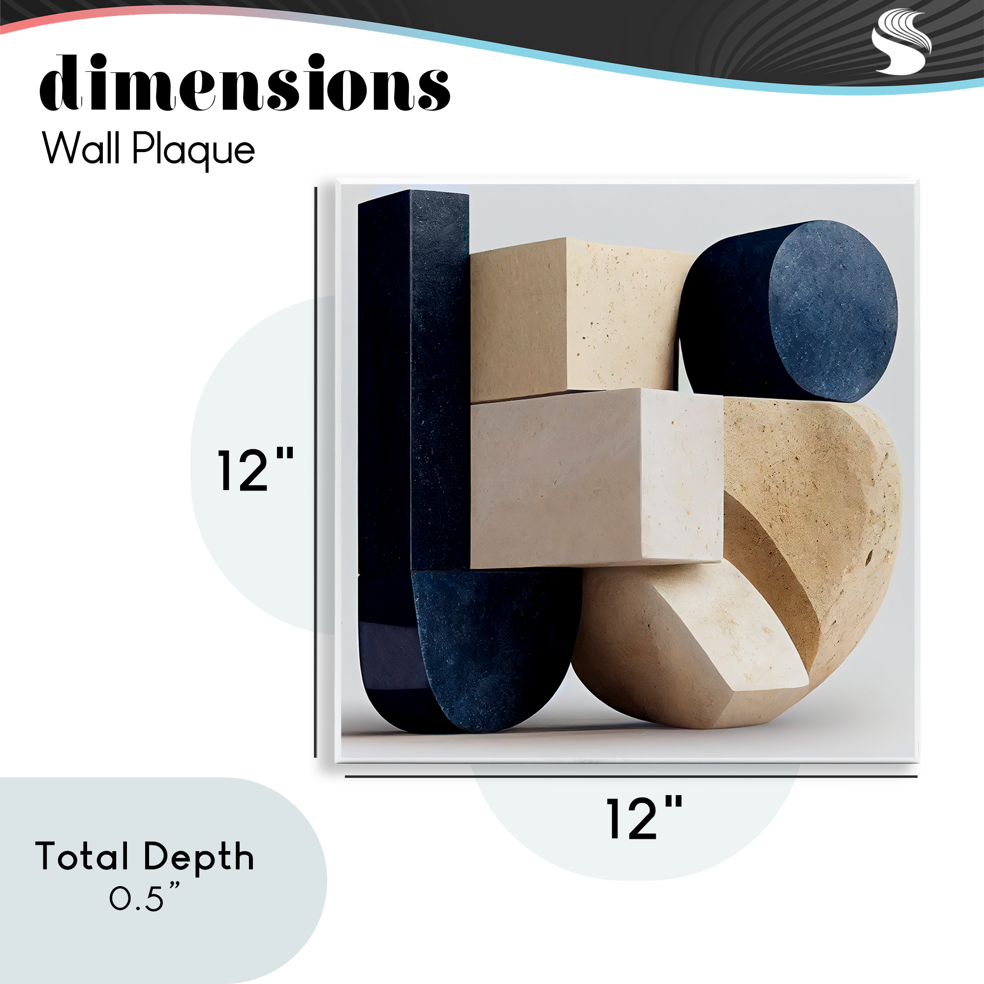 Shapes Of Things Geometric Contour Wall Plaque Art, design by Sasha