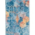 thumbnail image 1 of Unique Loom Arc-en-Ciel Géométrique Treillis Tapis 2' 2 x 3' Rectangle Bleu/pêche, 1 of 1