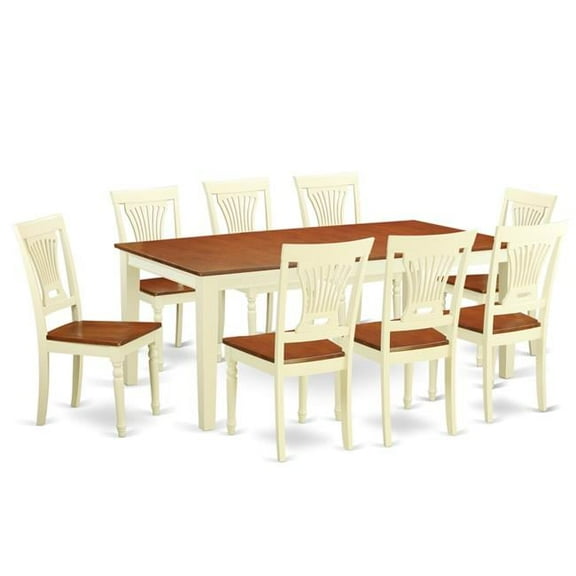 Dining Room Set - Table & 8 Chairs, Buttermilk & Cherry - 9 Piece