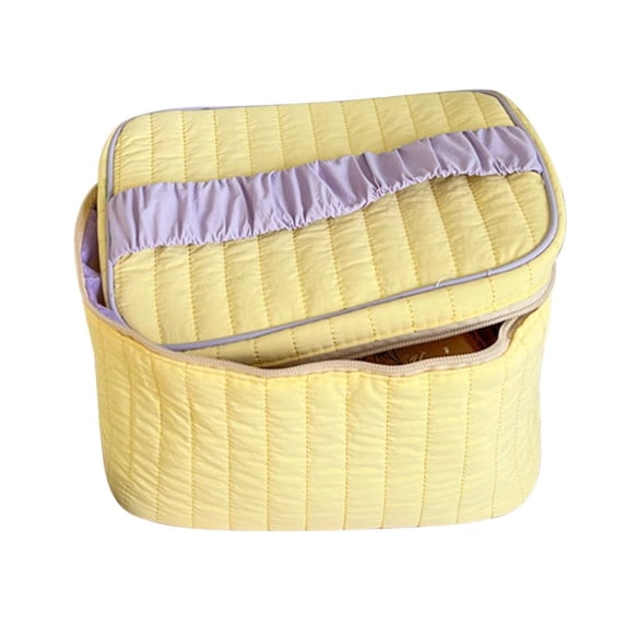 Ins Travel Organizer Portable Cream-Colored Storage Box Wash Bag Makeup Pouch Cosmetic Bag YELLOW