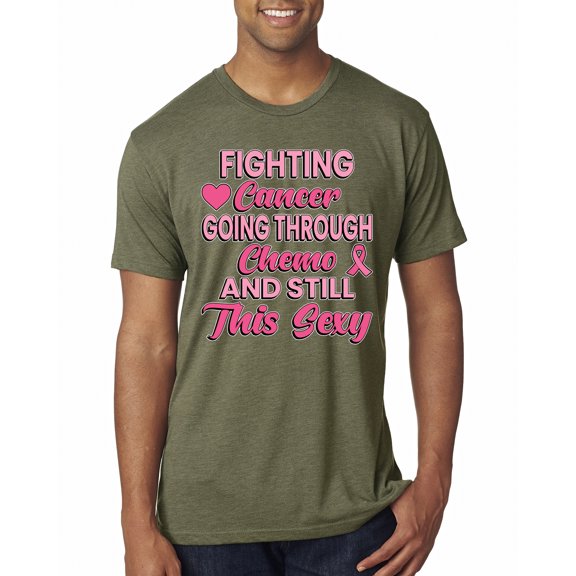 Wild Bobby, Fighting Cancer And Still Sexy, Breast Cancer Awareness, Men Premium Tri Blend Tee, Military Green, X-Large