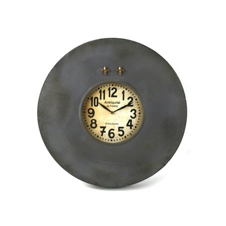 Wall Clock PARIS Fleur De Lis Magnets Brass Iron New ZT-1508
