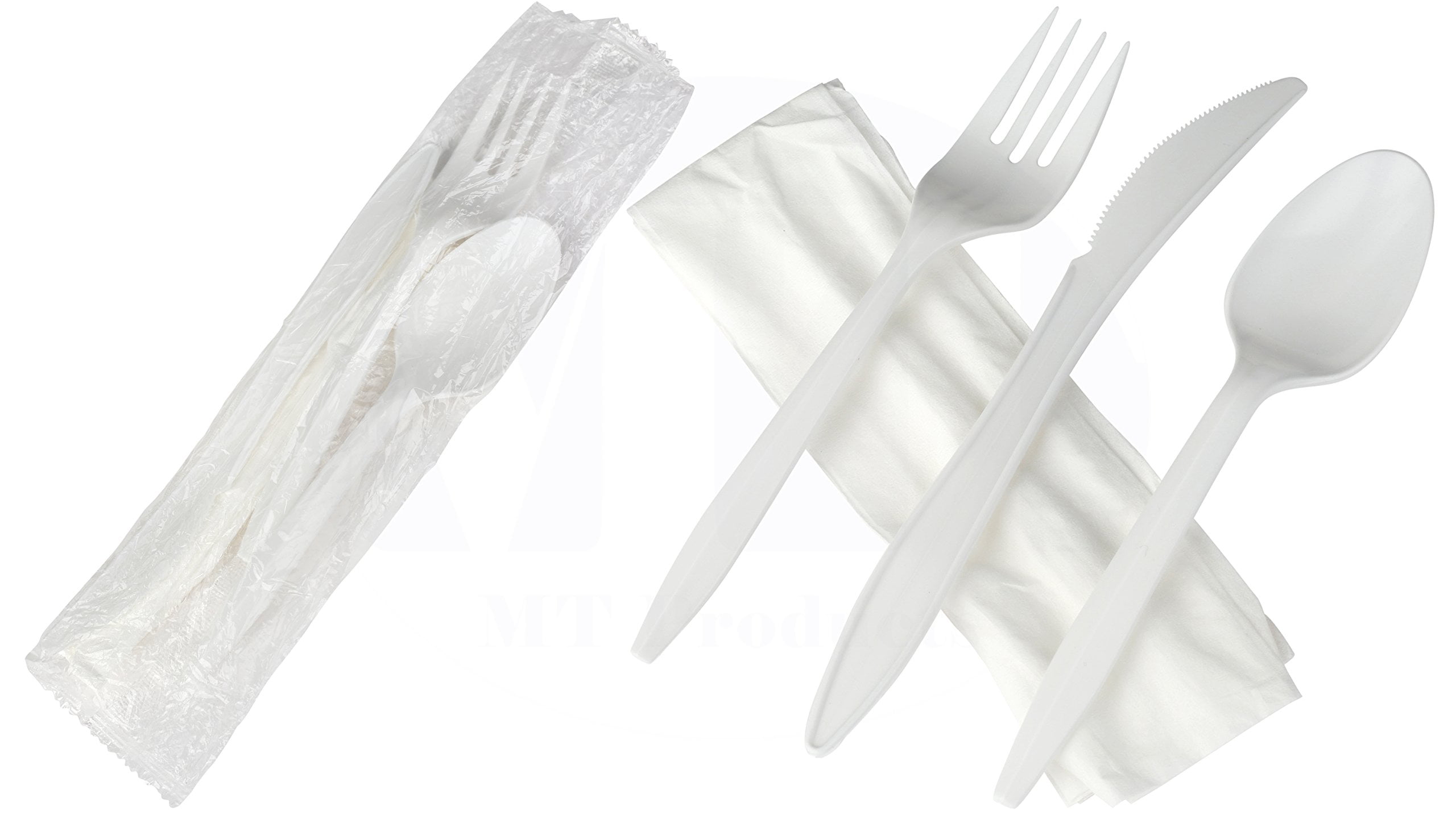 Visions Individually Wrapped Heavy Weight White Plastic Cutlery Pack ...