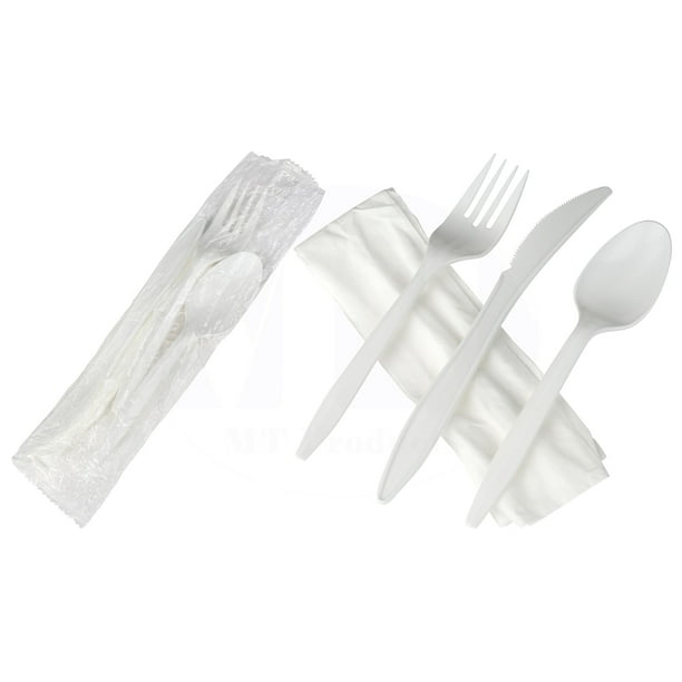 Individually Wrapped Medium Weight Plastic Cutlery / Utensil Set 50