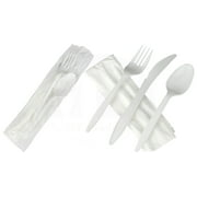 Individually Wrapped Medium Weight Plastic Cutlery / Utensil Set - 50 Pieces