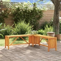 vidaXL Patio Corner Bench with Planter 46"x46"x15.7" Solid Acacia Wood