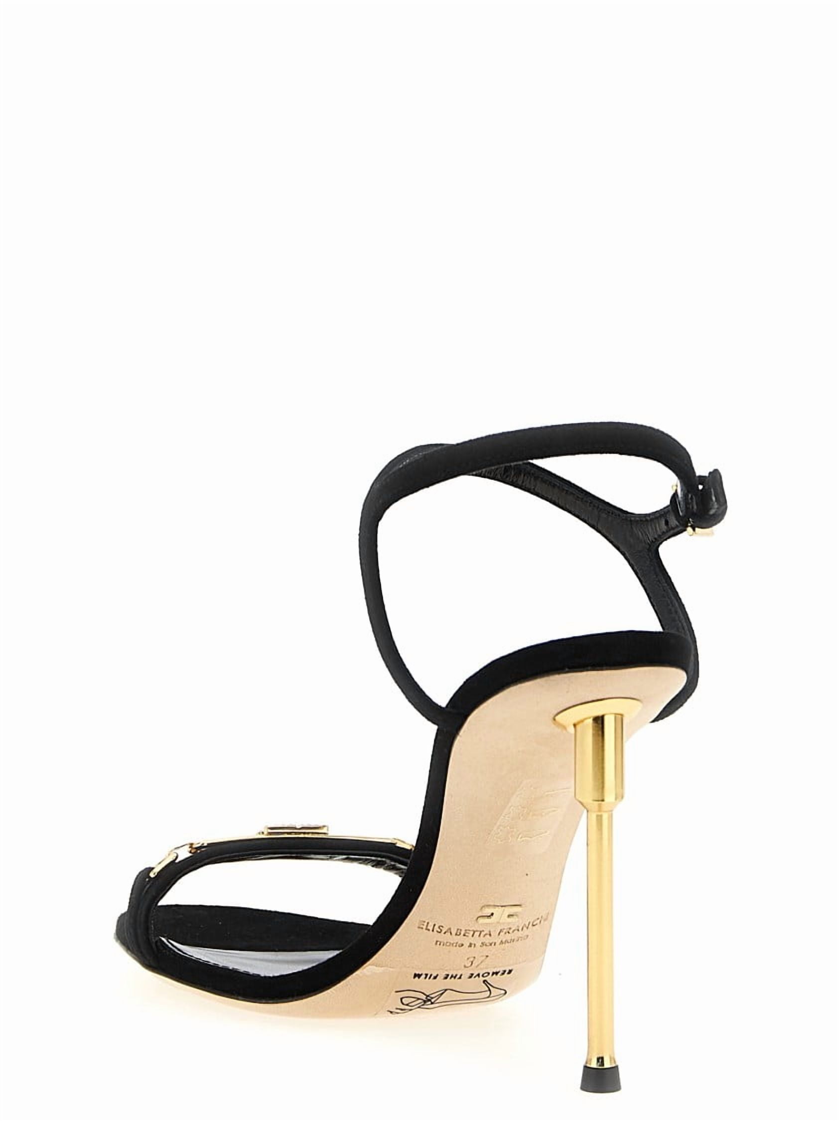 サンダル・ミュール ELISABETTA FRANCHI Sculpture heel sandals Elisabetta Franchi Sculpture Heel Sandals Black (Women's