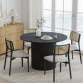 thumbnail image 3 of MAYEERTY 46" Wooden Round Table for 4，Mid-Century Kitchen Table for Dining Room Kitchen,Black, 3 of 9