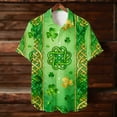 thumbnail image 5 of Awdenio Mens Shirts Casual St Patricks Day Shirts Clover St Pattys Day Funny Hat Dwarf Green Printed Short Sleeve Button Down Shirt, 5 of 8