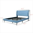thumbnail image 3 of Full Size Platform Bed Frame, Upholstered Bed Frame with Padded Headboard and Metal Legs, Metal Platform Bed Frame for Kids Adults Bedroom, No Box Spring Needed, Easy Assembly, Light Blue, 3 of 7