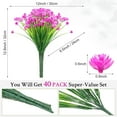 thumbnail image 2 of 40 Bundles Outdoor Artificial Flowers UV Resistant Artificial Plants Bulk for Outside Faux Flowers Plastic Fake Plants Outdoors Summer Fall Decoration Shrubs Garden Porch Window Box Decor (Purple Red), 2 of 5