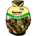 thumbnail image 2 of Sudadera con capucha con estampado 3D de fideos, hamburguesas, bocadillos y sopa de ramen para hombre y mujer, moda informal universal, sudadera de gran tamaño, novedad de 2024, 2 of 5