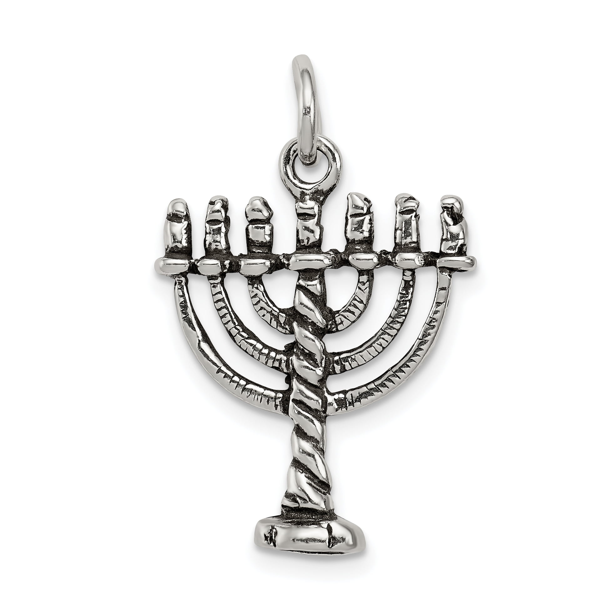 Chanukkiah Menorah Candles Charm Sterling silver Pendant  Chanukah Charm  candles  religious gift  silver gift