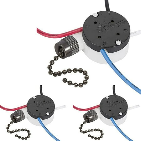 

3Pcs Ceiling Fan Switch Ear ZE-208S E89885 3 Speed 4 Wire Pull Chain Switch Fan Light Switch Replacement Part