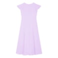 thumbnail image 6 of iixpin Kids Girls Cap Sleeve Chiffon Wedding Bridesmaid Dress V Neck Ruched Formal Gowns Lavender 6, 6 of 7