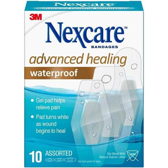 Nexcare Advanced Healing Waterproof Bandages, 10 ea (Pack of 3)