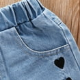thumbnail image 5 of Kids Toddler Baby Girls Short Sleeve Off Shoulder Love Print Tops Jeans Shorts Pants With Headbands 3PCS Set Size 12-24 Months, 5 of 9