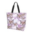 thumbnail image 2 of Fuzoiu Owl And Floral Print Tote Bags for Women,Shoulder Bag, Gym Tote,Top Handle Ladies Shoulder Bags for Work Beach Travel and Shopping Grocery, 2 of 9