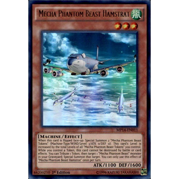 YuGiOh 2014 Mega Tin Ultra Rare Mecha Phantom Beast Hamstrat MP14-EN011