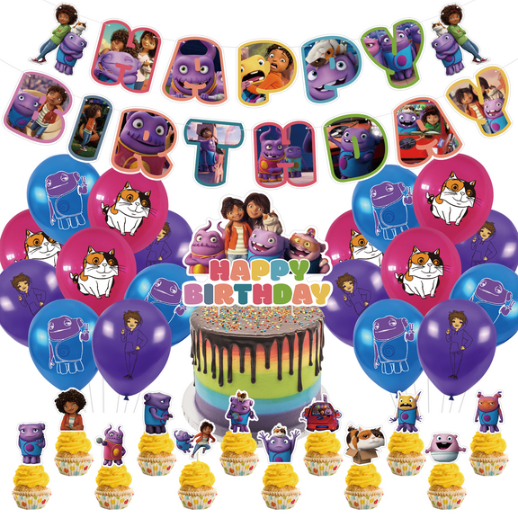 32 Pcs For Home Movies Theme Birthday Party Decorations,With 13 Cupcake Toppers,1 Happy Birthday Banner Garland,18 Balloons for Children Party Decorations