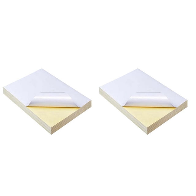 100 Sheets A4 White Self Adhesive Waterproof Sticker Label Glossy Surface Paper for Inkjet Printer Copier