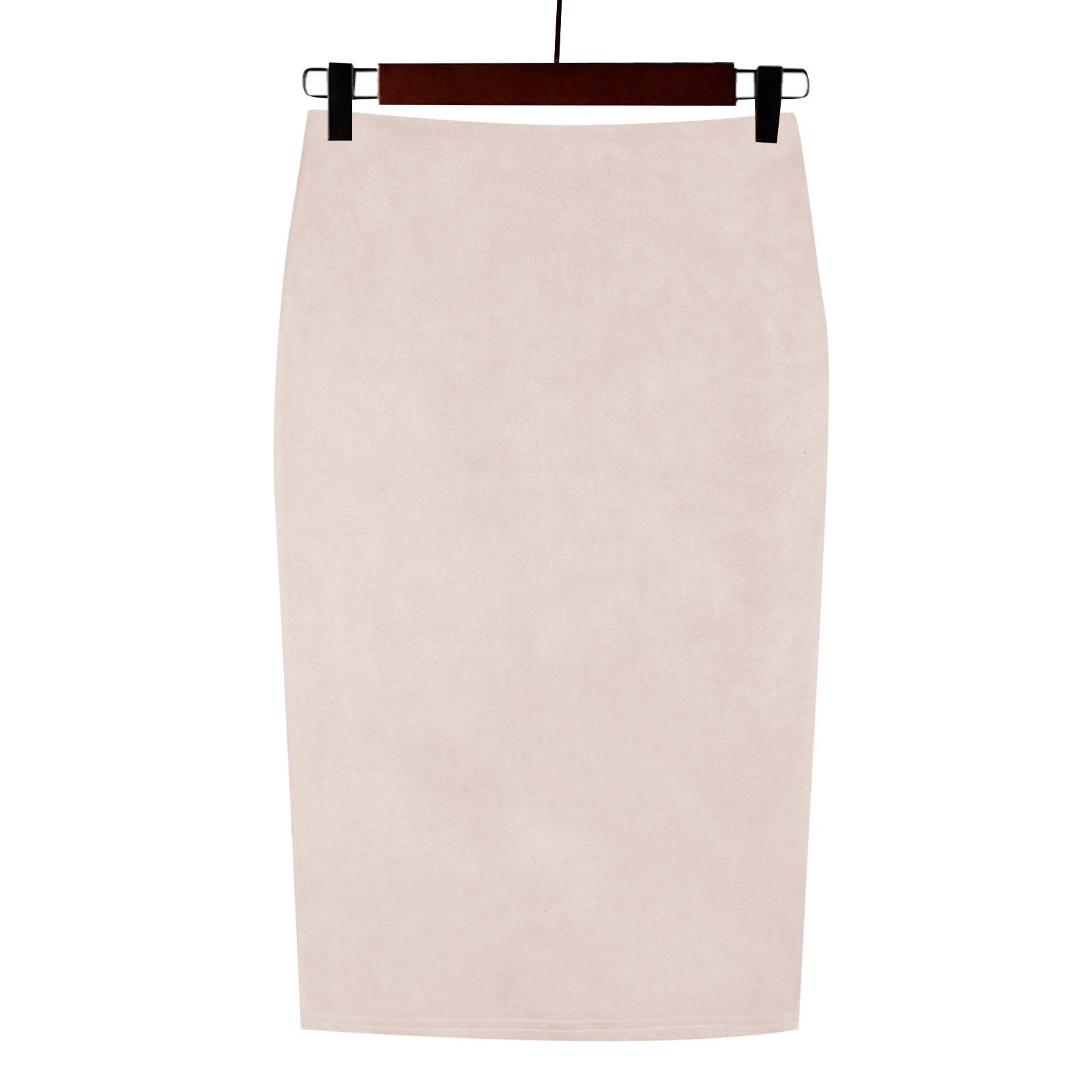 Cathalem Winter Skirts for Women Knee Length Pencil Skirt Tailored Fit Bodycon Stretch Modest Pencil Skirts Beige S