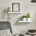thumbnail image 5 of Jouetondream 16x6 2PCS Floating Shelves, Wall Mounted Hanging Shelves, Wood Storage Shelving for Living Room, Bathroom, Office, White, 5 of 9