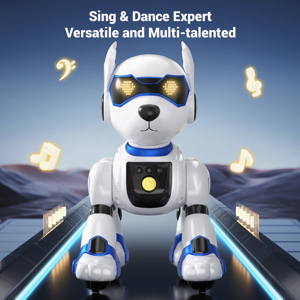 XITZ Remote Control Robot Dog Toy for Kids,RC Electronic Funny Intelligent Stunt Dogs,Voice Command Programmable Touch-sense Music Song,for Boys Girls Gift