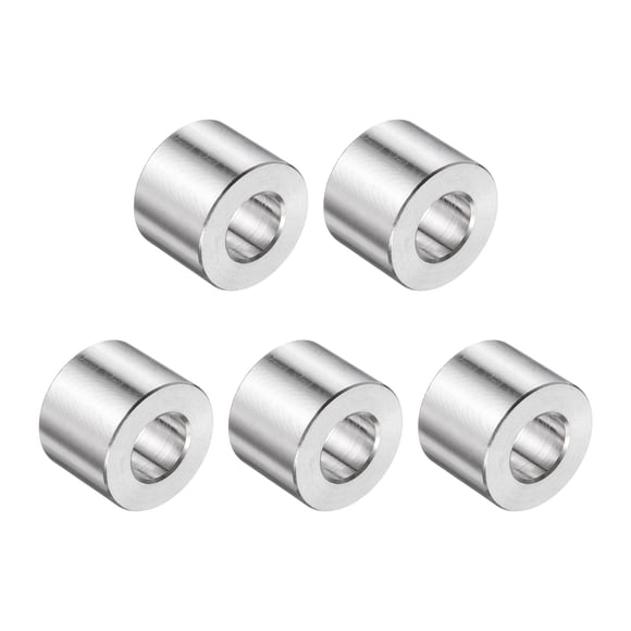 25 Pack Stainless Steel Spacer 1/2" Bore x 1" OD x 5/8" Length Screw Bushing Plain Finish Round Metal Spacer for M12 Screws Bolts and Rods