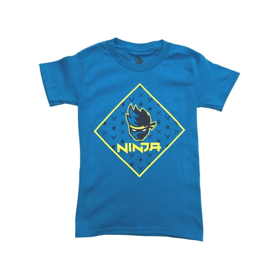 Ninja Boys Blue Short Sleeve Streamer Tee Shirt Gamer T-Shirt Small