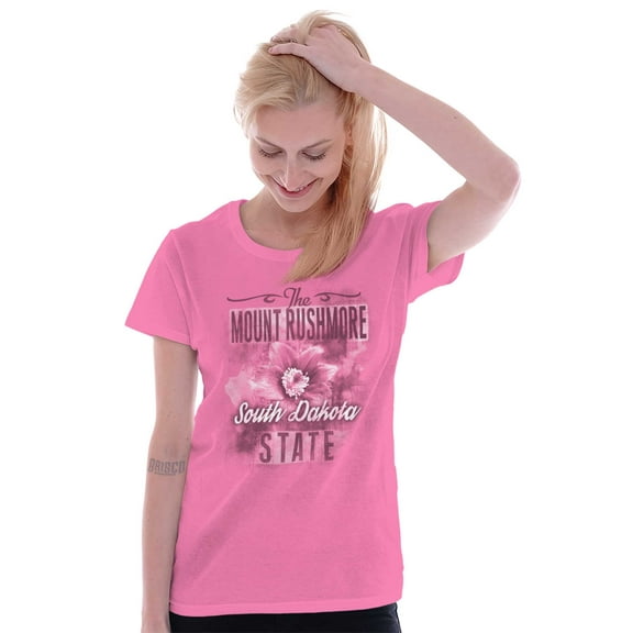 South Dakota SD State Flower Souvenir Womens Slim Fit Graphic Tee Brisco Brands S