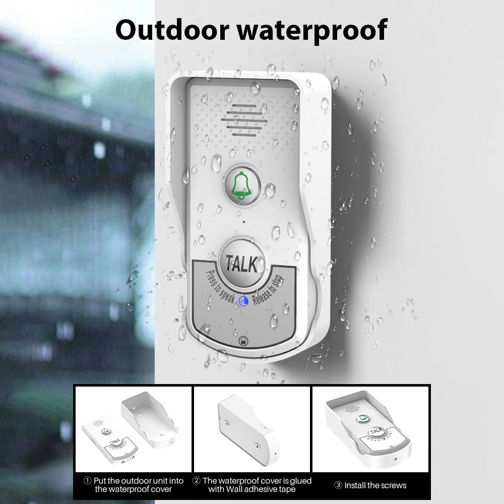Wireless Doorbell Intercom Rechargeable Smart Intercom Doorbells for Home Real-Time Two-Way Communication 3 Volume Levels 1000m/3280ft Long Distance Waterproof Electronic Doorbell Chime for Home