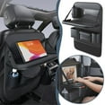 thumbnail image 2 of Leather Car Seat Back Storage Bag with Foldable Table, Waterproof and Multifunctional for Most Car Models, 2 of 8