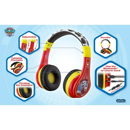eKids - Paw Patrol Marshall Bluetooth Headphones - red
