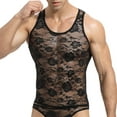 thumbnail image 6 of Hfnxid Men's Boxer Briefs,Men's Solid Color Sexy Tight Fitting Sleeveless Lingerie Tops, 6 of 6
