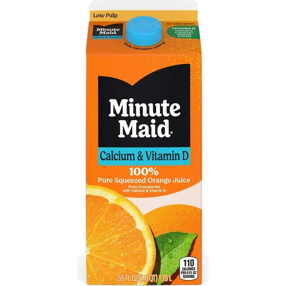 2 Pack Minute Maid Premium Original Low Pulp 100% Orange Juice with Calcium & Vitamin D