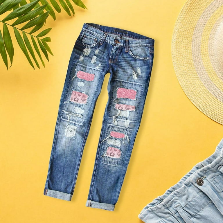 Barrel Jeans Women Denim Pants Ripped Jeans Casual Loose Trousers 