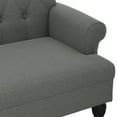 thumbnail image 4 of vidaXL Bench with Backrest Dark Grey 120x62x75.5 cm Fabric, 4 of 6