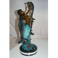 thumbnail image 5 of Nifao Mermaid with 3 dolphins Bronze Statue – Home Decor Sculpture, 16"L x 10"W x 25"H, 5 of 11