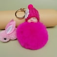 thumbnail image 1 of Cadena de cuentas con forma de bola de pelo, colgante de bolso esponjoso, llavero colgante para niña, joyería de estilo adorable para niña, 1 of 6