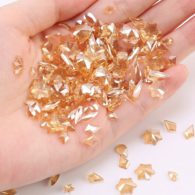Crystal AB Nail Rhinestones Flat Back Glass Gems Nail Supplies Multi Shape  Sparkly Diamonds Jewels Rhinestone for Women Nail Art Decoration