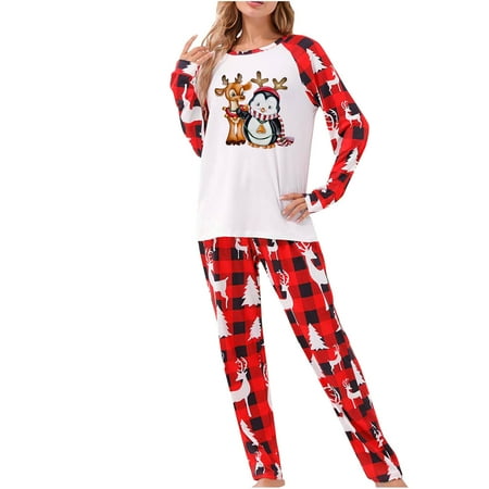 

Christmas Pajamas for Family 2022 Cute Reindeer Print Family Christmas Pjs Matching Sets Xmas Holiday Sleepwear Set