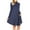 NAVY, variant on Womens & Plus Mock Neck Long Sleeve Flared A-Line Tunic Midi Dress with Pockets